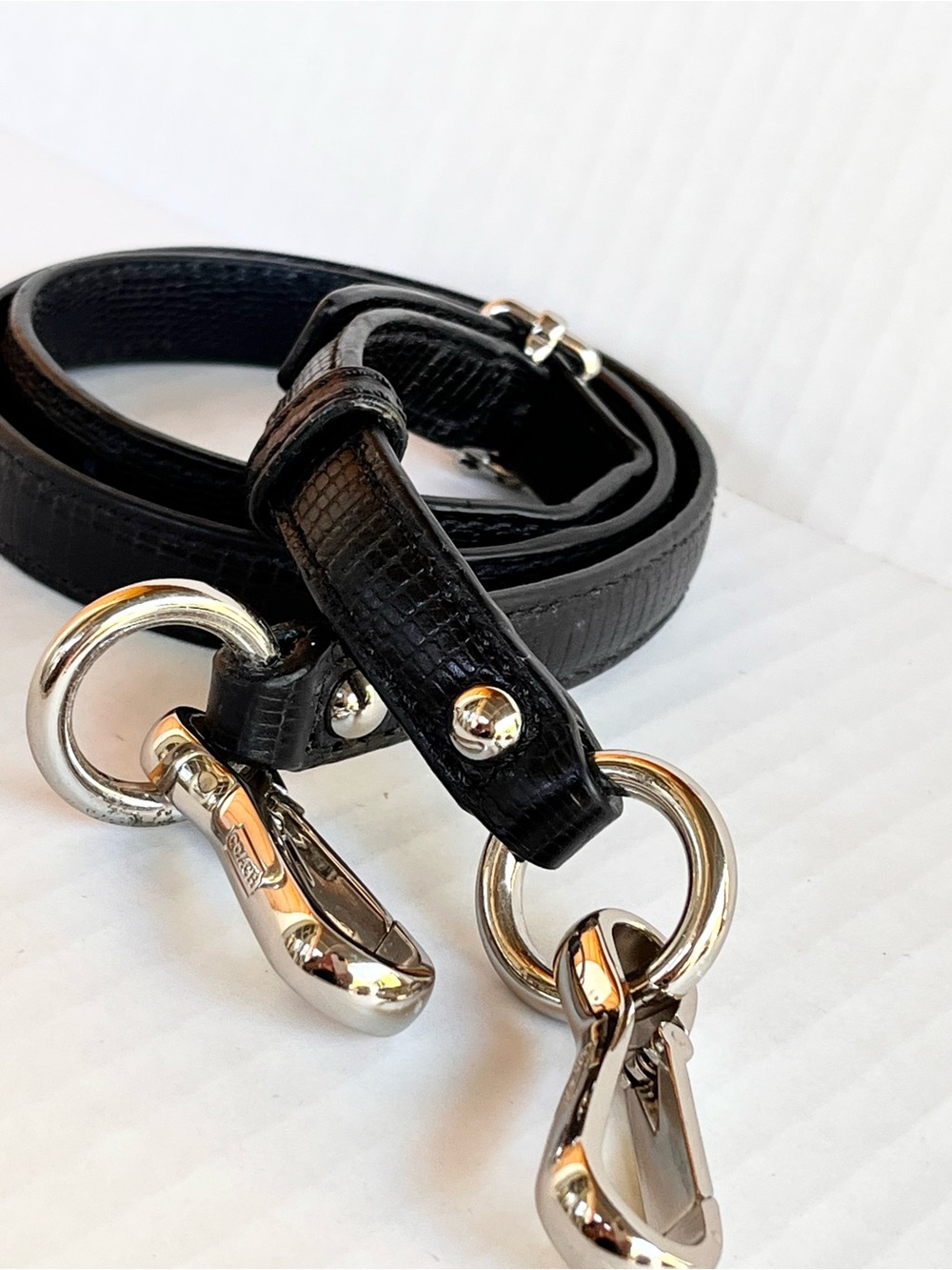 Coach Crossbody Strap Replaced Silver Black Lizard